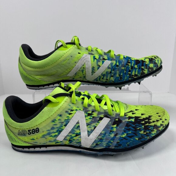 New Balance MMD500Y5 Track & Field Spikes Size 8 US Mens Neon‎ Green/Blue - Picture 1 of 16